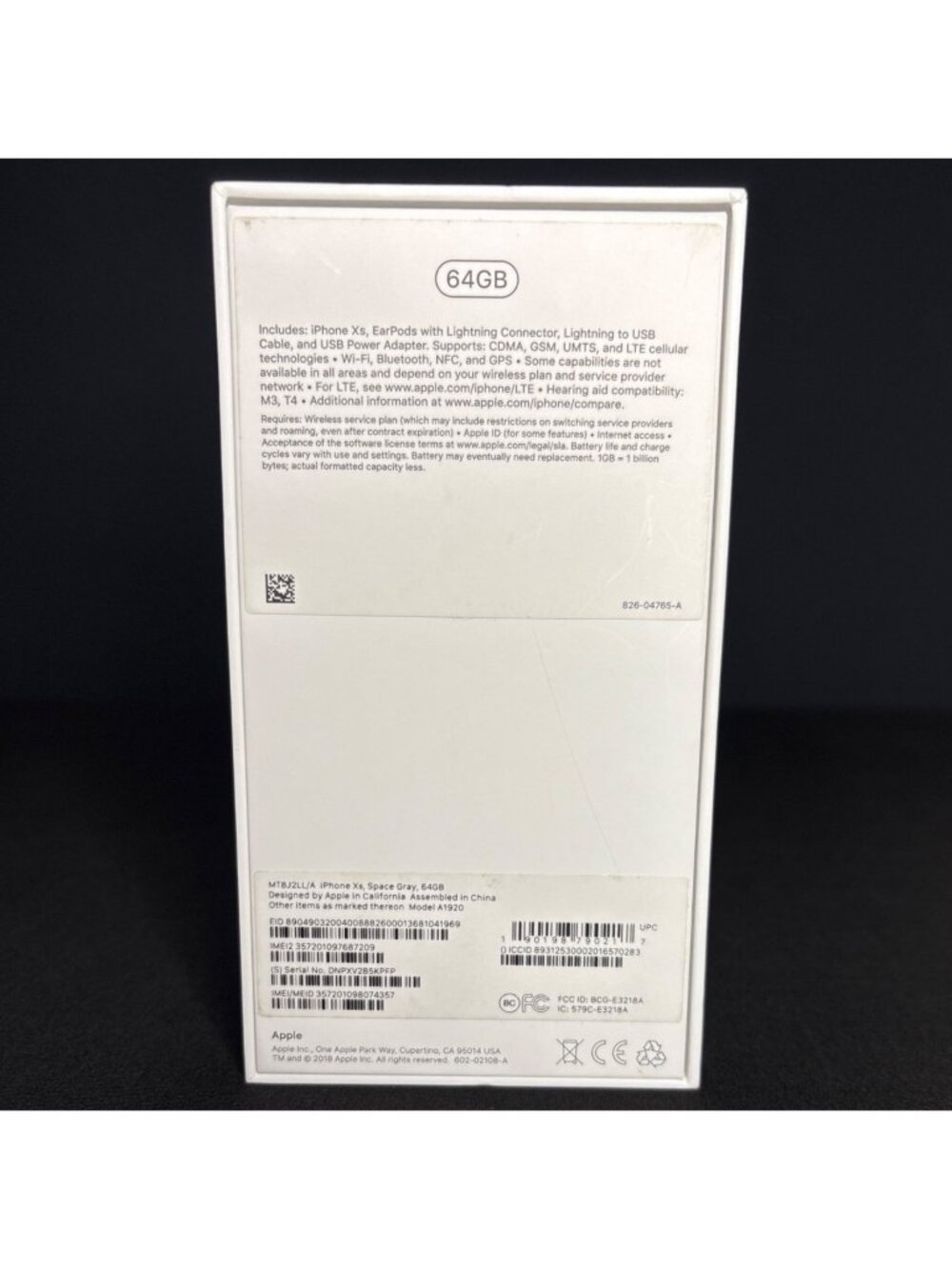 Apple iPhone XS 64GB Space Gray Original Packaging Empty Box Only - No Phone - Picture 7 of 8